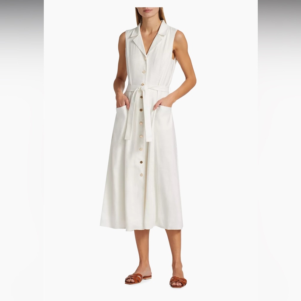 ELIE TAHARI sky white mid dress